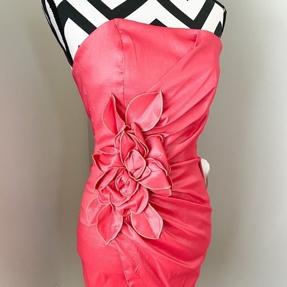 Jessica McClintok Coral Dress Sz 8 - Picture 2 of 8